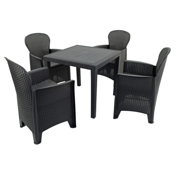 Salerno 78cm Square Table with 4 Sicily Chairs