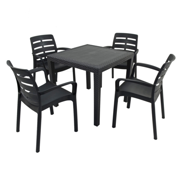 Salerno 78cm Square Table with 4 Siena Chairs