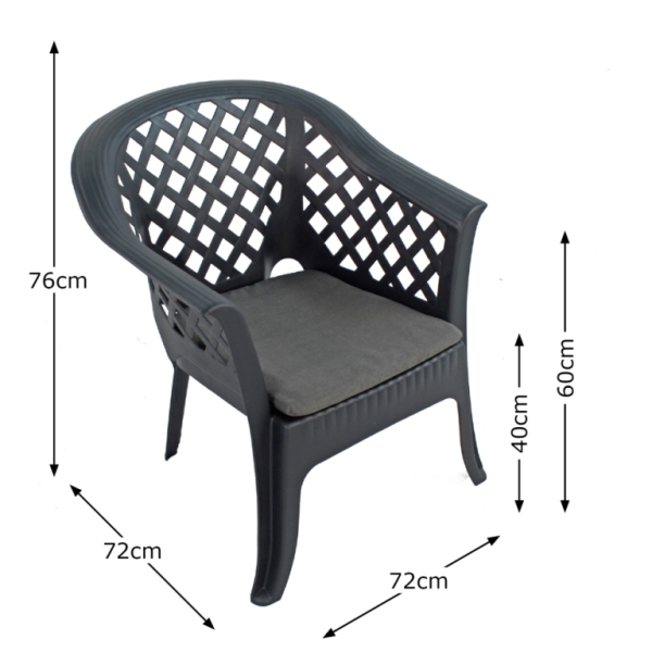 Anthracite plastic garden chairs hot sale