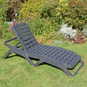 Scirrocco Anthracite Plastic Sun Lounger