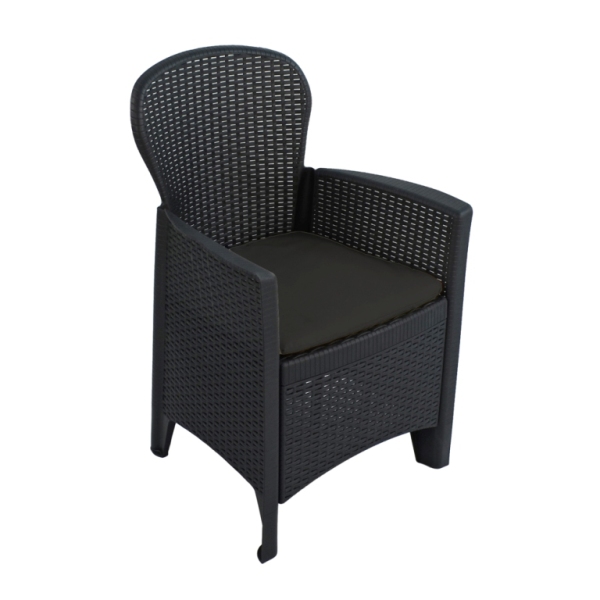 Sicily All-Weather Plastic Rattan Armchair (Pack of 2)