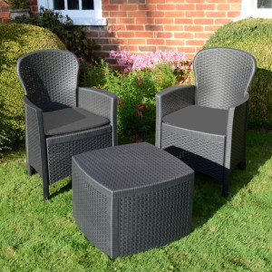 Sicily All-Weather Plastic Chairs & Side Table