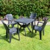 Turin All-Weather 79cm Square Plastic Table with Parma Chairs