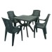 Turin All-Weather 79cm Square Plastic Table with Parma Chairs