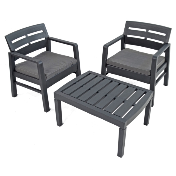 Venice All-Weather Plastic Coffee Table & Chair Set