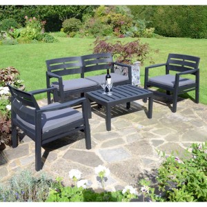 Venice All-Weather Plastic Coffee Table & Sofa Set