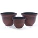 Antique Brown Planters (Set of 3)