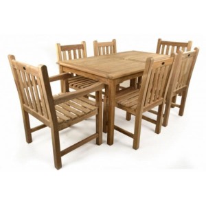 Warwick Teak 6 Seat Rectangular Patio Dining Set