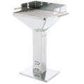 Stainless Steel Pedestal Charcoal Barbecue - Square
