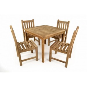 Little Warwick 90cm Square Teak Patio Dining Set