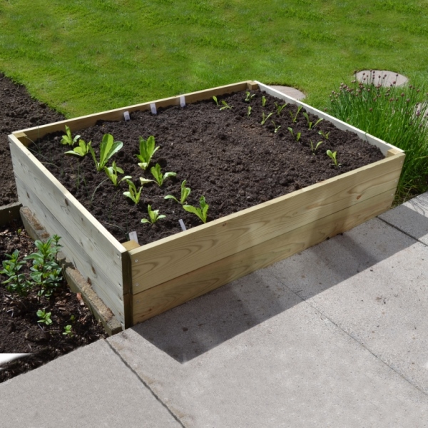 Rectangular Wooden Raised Bed