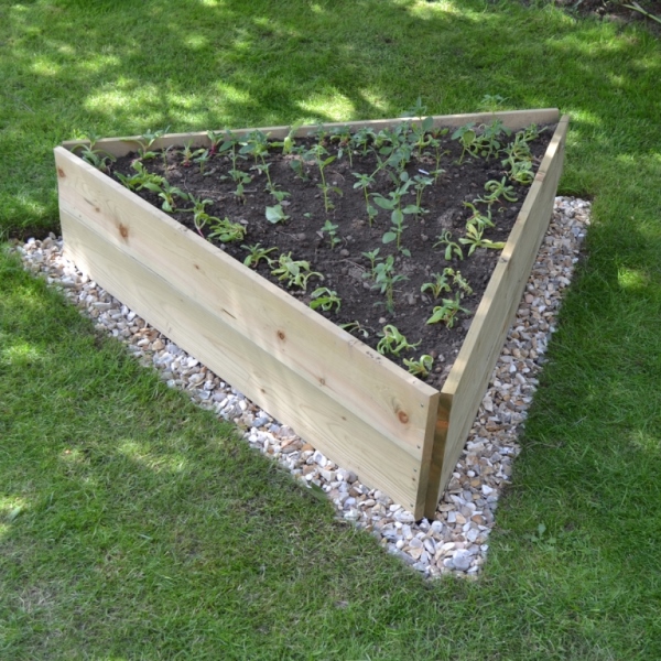 Triangular Wooden Raised Bed