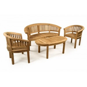 Windsor Teak 4 Seat Patio Coffee Set