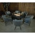 Aspen Fire Pit Patio Set - 6 Seater