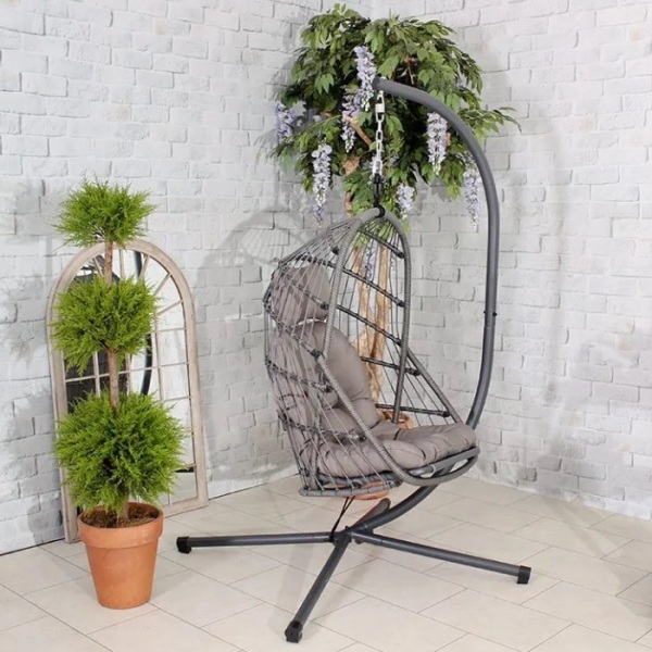 Folding top hanging chair