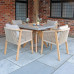 Luna Table With 4 Roma Dining Chairs (Square 90cm)