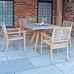 Luna Table With 4 Roma Stacking Chairs (Square 90cm)