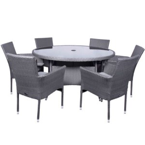 Malaga Rattan Dining Set - 6 Seater Round