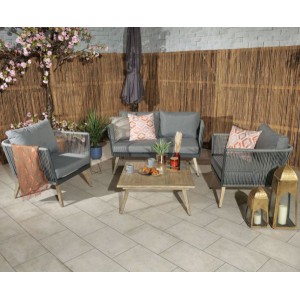 Milan Coffee Table And Chairs Set - 4 Seater