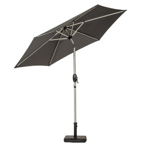 2.5m Brushed Aluminium Crank & Tilt Parasol - Grey