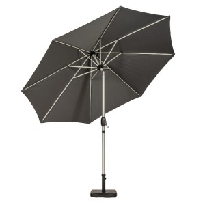 3m Brushed Aluminium Crank & Tilt Parasol - Grey