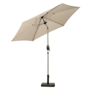 2.5m Brushed Aluminium Crank & Tilt Parasol - Ivory