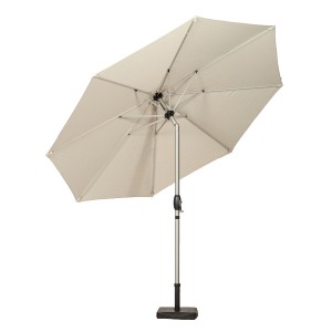 3m Brushed Aluminium Crank & Tilt Parasol - Ivory