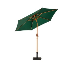 2.5m Green Wood-Look Crank and Tilt Parasol