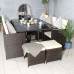 Cannes Rattan Cube Dining Set - 10 Seater Brown