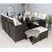 Cannes Rattan Cube Dining Set - 10 Seater Brown