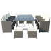 Cannes Rattan Cube Dining Set - 10 Seater Grey