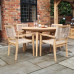 Roma Patio Dining Set with Stacking Rope Chairs 120cm