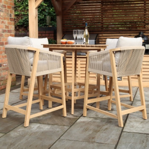 Roma Bar Set with High Dining Chairs