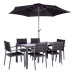Sorrento Dining Set With Parasol - 6 Seater