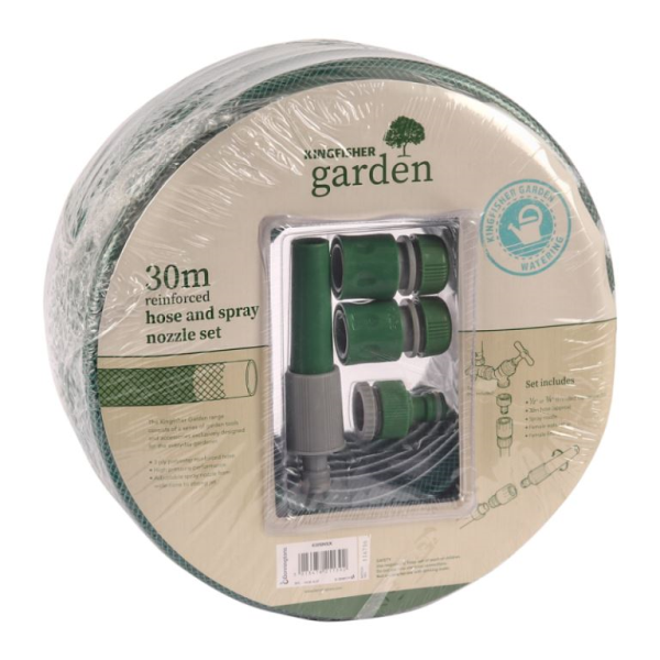 Garden Hose & Spray Nozzle Set (30M)