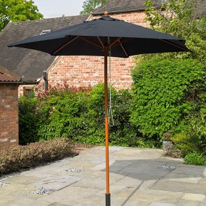 2.4m Black Wooden Parasol