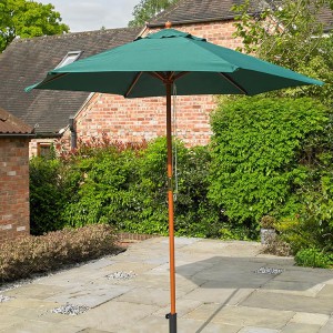 2.4m Green Wooden Parasol