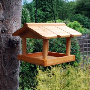 Hanging Wooden Bird Table