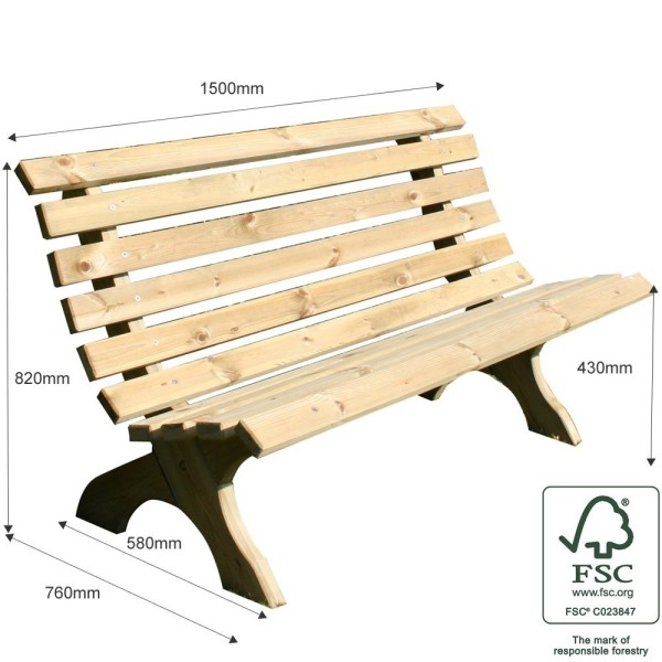 Brackenstyle garden sale bench