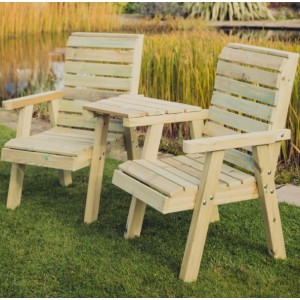 Clover Love Seat With Angled Table