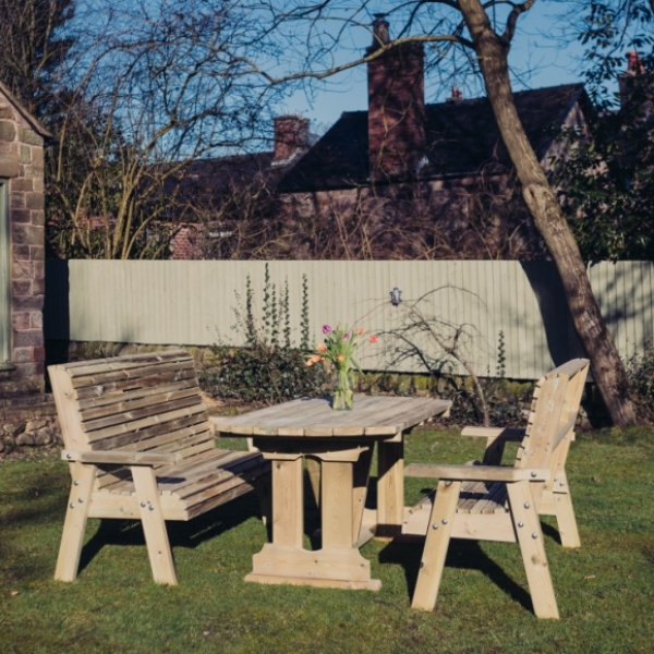 Ergo Table And Bench Set - 4 Seater