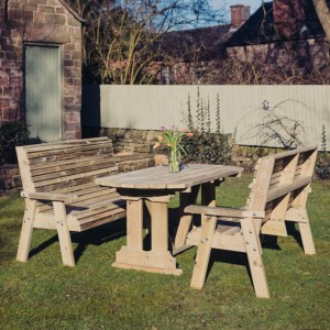 Ergo Table And Bench Set - 6 Seater