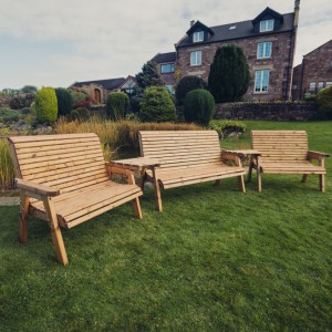 Valley Love Seat With Angled Table - 7 Seater