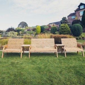 Valley Love Seat With Straight Table - 7 Seater