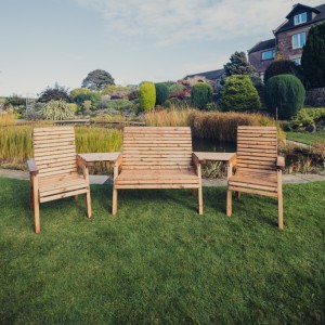 Valley Love Seat Set With Angled Table - 4 Seater