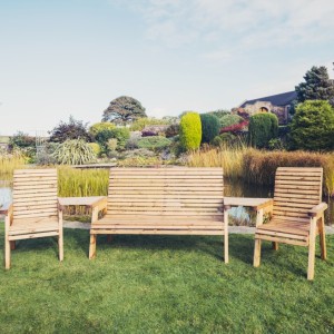 Valley Love Seat Set With Angled Table - 5 Seater