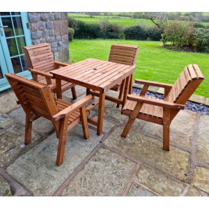Valley Table And Chairs Set - Square 4 Seater
