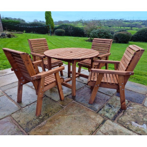 Valley Table And Chairs Set - Round 4 Seater