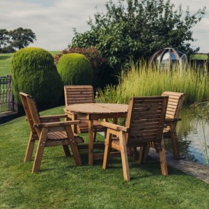 Valley Table And Chairs Set - Round 4 Seater