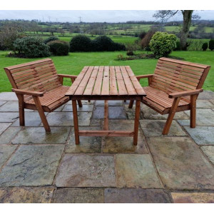 Valley Table And Bench Set - Rectangular 4 Seater 